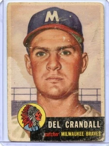 1953 Topps Del Crandall Milwaukee Braves #197 🚀😳💥 Original - Picture 1 of 2
