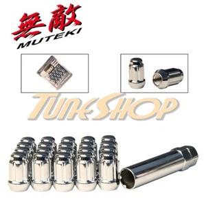 MUTEKI CLOSE END SPLINE TUNER LOCK LUG NUT 12X1.25 1.25 ACORN WHEEL RIM CHROME S - Picture 1 of 2