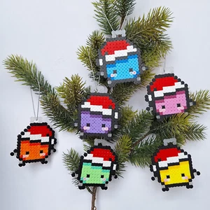 Stardew Valley Junimos Weihnachtsbaumschmuck 6er Set handgefertigt Bügelperlen - Bild 1 von 6