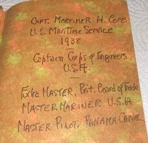 Military Autograph-Capt.Mortimer H. Cobb-US Maritime Service 1938-Holy Bible - Picture 1 of 19