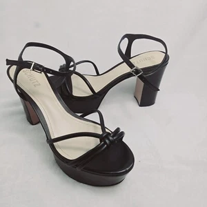 Schutz Kelsie Plateau-Sandalen mit Absatz schwarz Leder Knöchelriemen Größe 8,5 - Bild 1 von 7