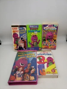 Barney - Good Day / Good Night, It's Time for Counting, Halloween Party + 2 VHS - Picture 1 of 12