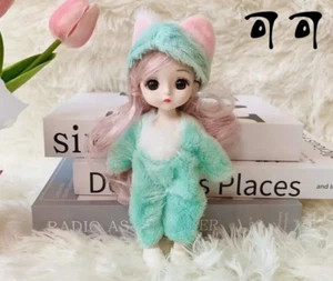 Lindo Muñeca BJD 6" con Expresión Caracial Ojos Like Plateado Rubio Traje Articular C3 - Imagen 1 de 3