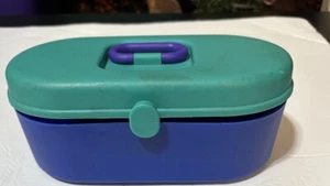 Vintage 90s Mini Caboodle Blue and Teal - Preowned - Picture 1 of 6