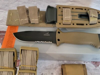 GERBER LMF II Infantry Knife with Sheath Coyote Brown Partially Serrated  *NEW* - Image 1 of 4