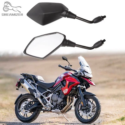 10mm Motorcycle Rearview Side Mirrors Black For Triumph Tiger 900 1050 1200 - Image 1 of 4