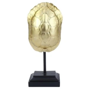 Indoor Faux Standing Small Gold Turtle Shell Decor Minimalist Tortoise Beach - Picture 1 of 11