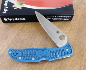 SPYDERCO New Blue FRN Handle Endura Plain K390 Blade Knife/Knives - Picture 1 of 2