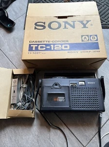 SONY TC-120 Cassette Player Recorder IN BOX, Case, EXCELLENT, Possibly NOS Japan - Picture 1 of 20