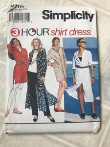 SIMPLICITY #9104 – DAMEN (3 STUNDEN) ZWEI LÄNGEN SHIRTKLEID MUSTER 8-10-12 SEHR GUTER ZUSTAND - Bild 1 von 3