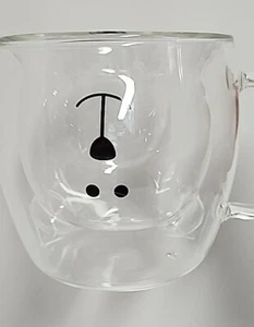 3three Dimensional Double Wall  Bear Coffee Cups Cute Birthday Gift Glass 260ml  - Picture 1 of 8