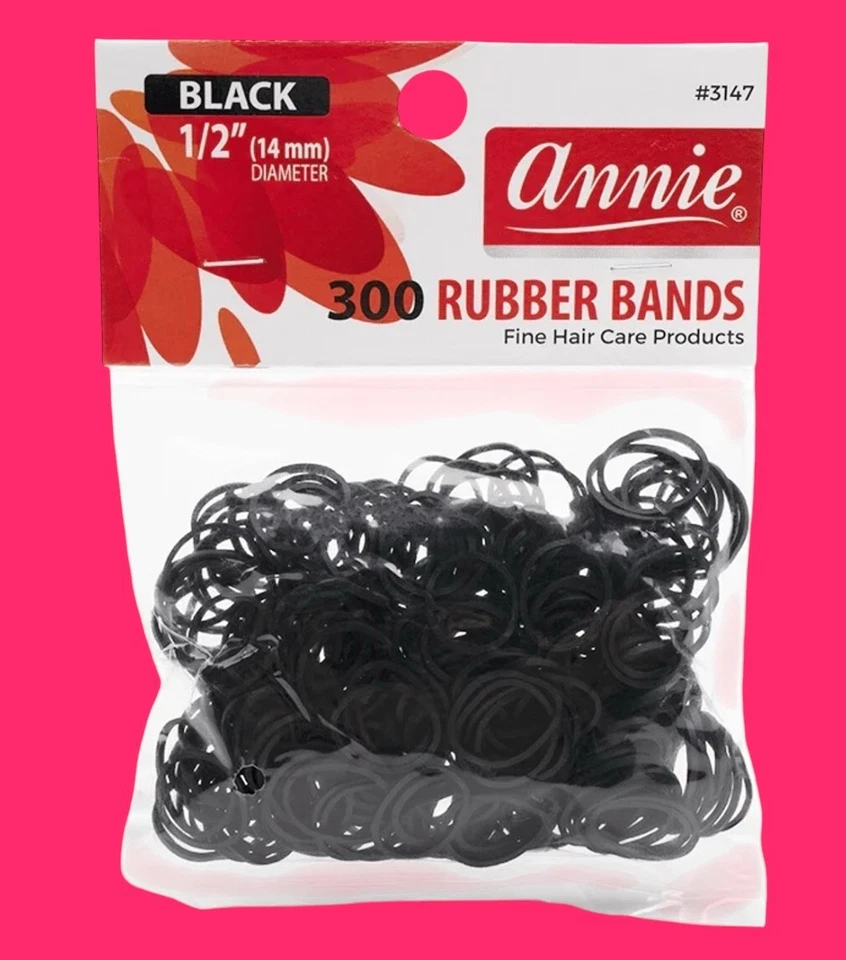 300 bandas elásticas negras pequeñas TALLA ÚNICA 1/2" #3147 cabello TIE Foto 1 de 1