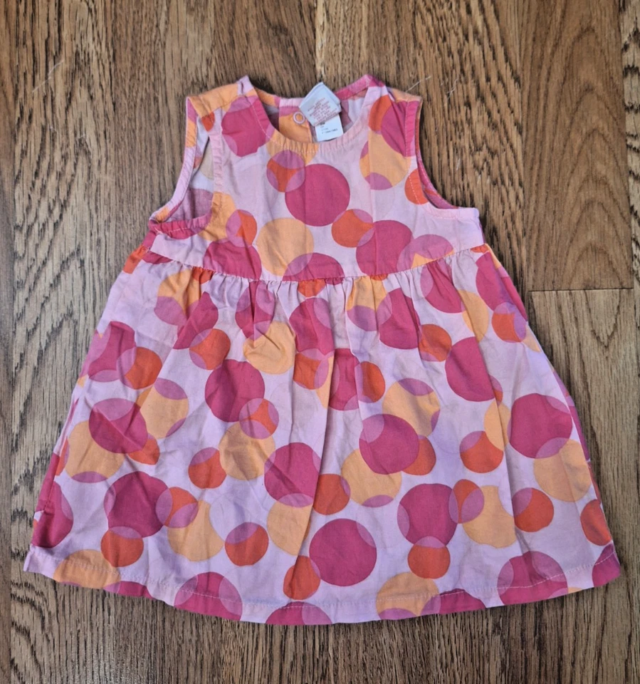 Circo Baby Girls Pink Polka Dots Sleeveless Dress Heart 100% Cotton NB Newborn - Image 1 of 4
