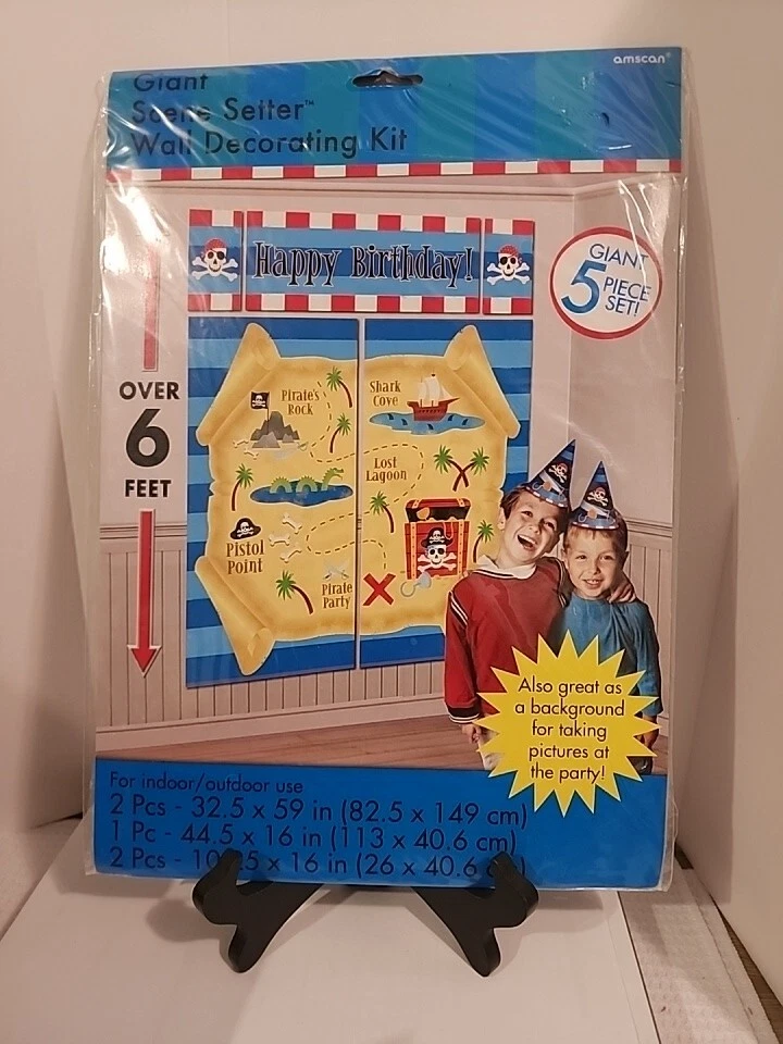 New Pirate Scene Setters Wall Decorating Kit Birthday Party Background 5 PCS - Image 1 of 1