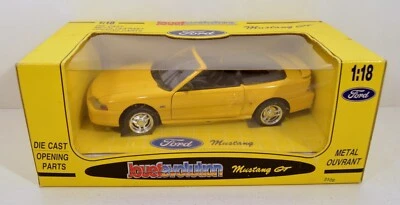 RARE 1994 Yellow Ford Mustang GT Jouef Evolution FRANCE Diecast 1:18 Scale 10" - Image 1 of 3