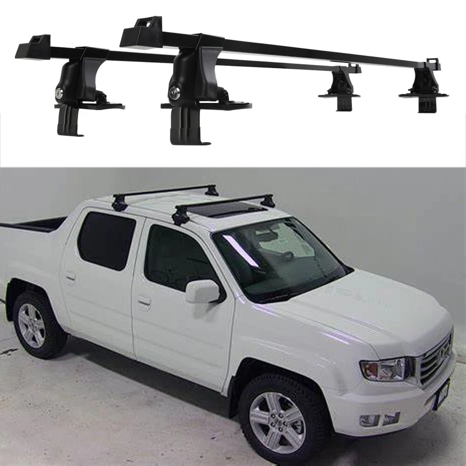 Barra transversal de techo de 54" de acero portaequipajes y bloqueo para Honda Ridgeline 2006-2022 Foto 1 de 4