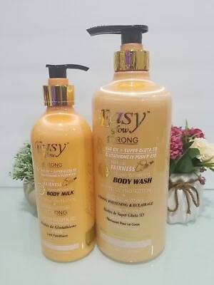 2in1 Easy Glow Glutathion Natural Fairness Whitening Body Wash 1000ml + Lotion  - Image 1 of 4