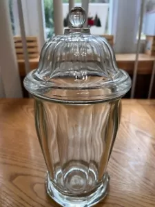 VASO FARMACIA INDIANA VETRO MCM CON COPERCHIO A CUPOLA BARATTOLO CARAMELLE MERCANTILE 12" - Foto 1 di 7