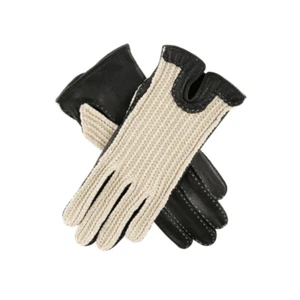 Dents Kelly Ladies Crochet Back Leather Driving Gloves BLACK - Picture 1 of 4