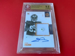 Parche de gorra de novato Evan Engram 2017 Panini encerrado automático/tarjeta 75 BGS 9,5 - Imagen 1 de 2