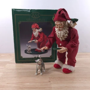 KSA Collectibles Kurt Adler Fabriche Weihnachtsmann mit Kätzchen "Here Kitty" LESEN - Bild 1 von 18