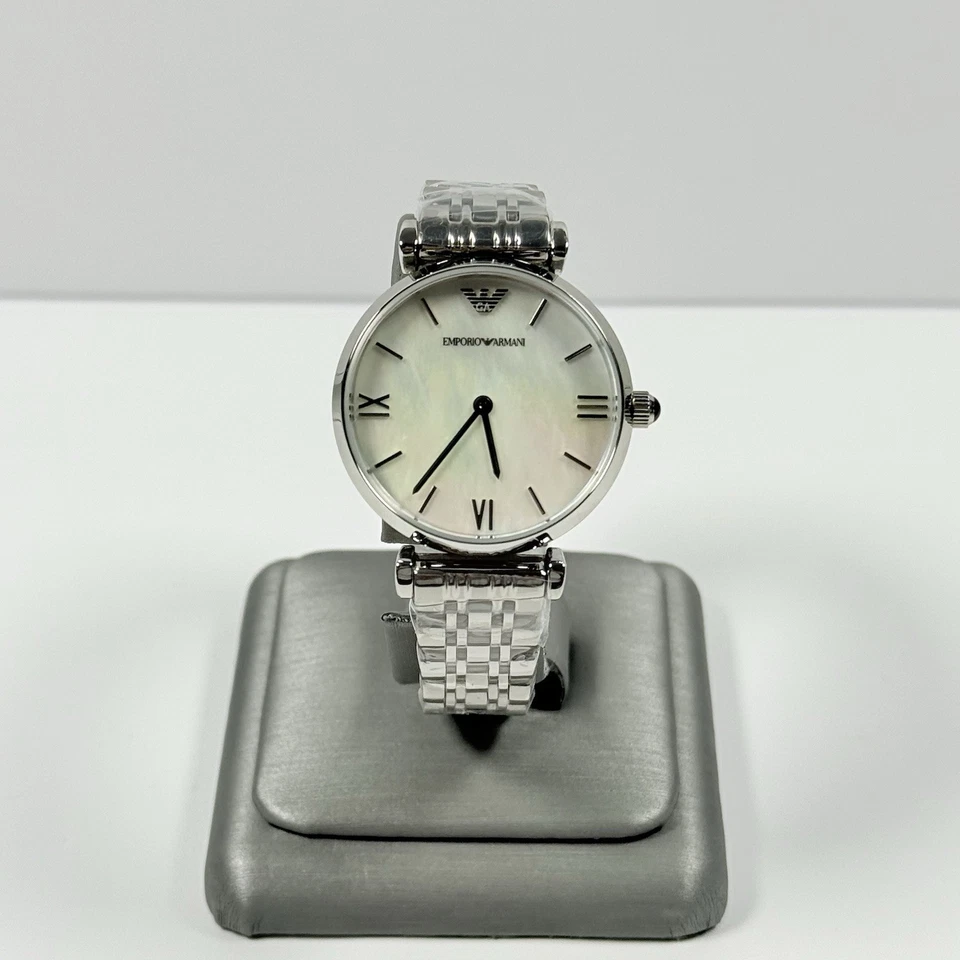 RELOJ EMPORIO ARMANI CLÁSICO AR1682 MADREPERLA PLATA/BLANCO DAMAS MUJER Foto 1 de 4