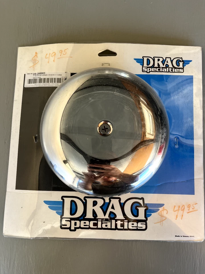 Chrome 7" Round Air Cleaner Fits Harley Big Twin 90-09 and CV Carbs DS-288903 - Image 1 of 1