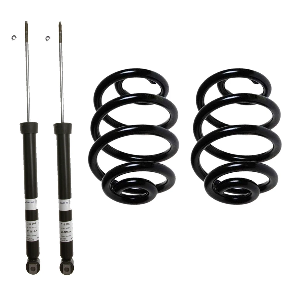Sachs Rear Shock Absorbers & Lesjofors Coil Springs Kit for BMW E46 325xi 330xi - Image 1 of 1
