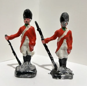 2 britische Militär Kolonial Blei 2,50" bemalte Solider Figuren Lot Vintage oder Modern - Bild 1 von 6