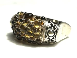 Exquisiter John Hardy JH Jaisalmer Punkte Sterlingsilber 18 K Gold Citrin Ring Größe 6 - Bild 1 von 10