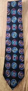 Givenchy Herren Krawatte Blau Rot Geometrisch Klassisch Designer Made Vintage 90er - Bild 1 von 5