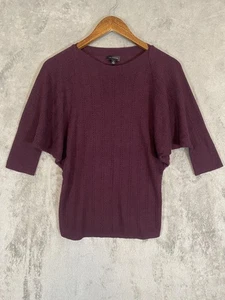 The Limited Sweater Sz S Plum Merino Wool Dolman Batwing Career Teacher Classic - Picture 1 of 13