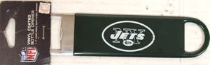Brandneu NFL New York Jets Football 7 Zoll Stahl Vinyl beschichtet Flaschenöffner - Bild 1 von 1
