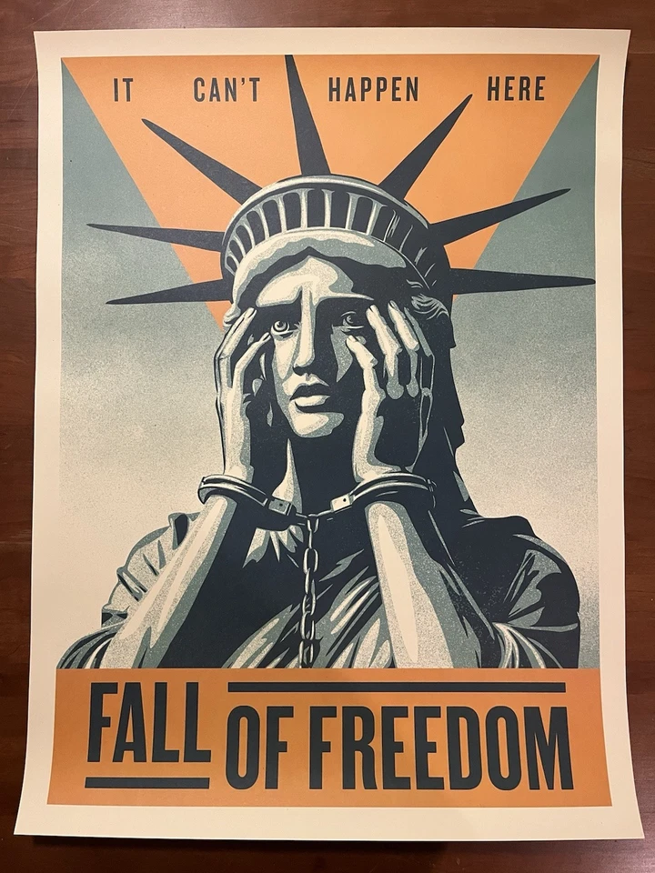Póster offset de Shepard Fairey Fall of Freedom 2025 Obey Giant Foto 1 de 1