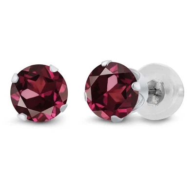 Brincos femininos de granada de rodolita de ouro branco 14K (0,74 CTTW, pedra preciosa - Imagem 1 de 3