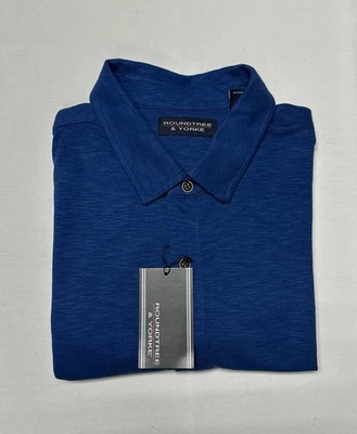 Roundtree Yorke Shirt Polo Large Pullover Men Cotton Blend Jersey Blue New - Image 1 of 4
