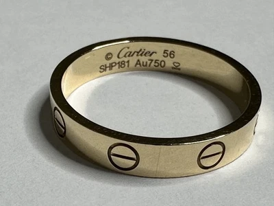 Cartier Love Ring 18K Yellow Gold #56 Size 7. Cartier Ring 18k Band - Image 1 of 4