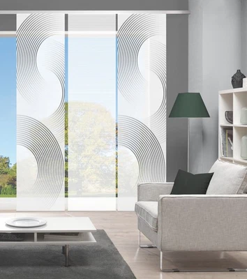 VISION S Schiebegardinen Set 3er BEXON, halbtransparent, Höhe 260 cm, grau - Bild 1 von 4