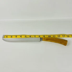 "Cuchillo Robinson Knife Co vintage de baquelita de acero inoxidable de 8"" caramelo de mantequilla de EE. UU." - Imagen 1 de 4