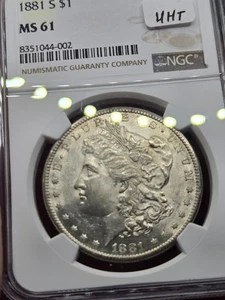 1881-S Morgan Silver Dollar NGC Graded MS 61 * ☆ Blast WHITE COIN ☆ - Picture 1 of 5