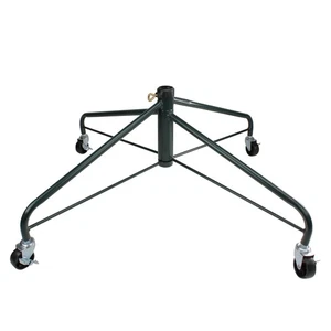Soporte de árbol de Navidad con ruedas de metal verde Northlight para árboles artificiales de 9'-12' - Imagen 1 de 3