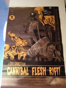 Gris Grimly Cannibal Flesh Riot Rare Signed Autograph Original Movie Poster - Picture 1 of 2