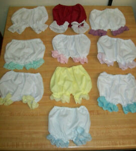 PAIR of PANTY PANTIES EYELET RUFFLE in MANY COLORS for 16" 18" CPK CABBAGE PATCH