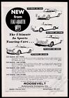 1960 Fiat Abarth 2200 1600 spyder coupe 850 illustrated vintage print ad