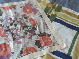 Liberty of London Silk Scarf Floral Abstract Pink Olive Green Lot Ricci Paris - Picture 1 of 11