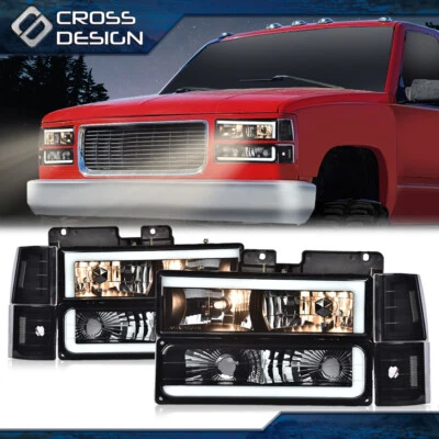 Faros LED DRL Lámparas de parachoques aptos para 94-98 GMC C10 C/K 1500 2500 3500 Sierra Foto 1 de 4