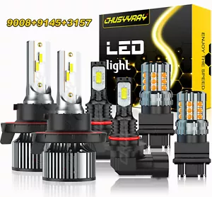 For 2006 2007 08 Dodge Ram 1500 2500 3500 6X 6500K LED Headlight Fog Light Bulbs - Picture 1 of 16