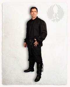 Bastian Hemd leichte Baumwolle schwarz - Bild 1 von 9