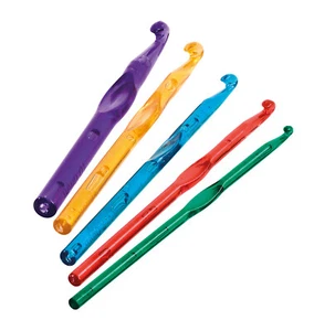 Juego de agujas de ganchillo VBS 5 piezas De espesor acrílico 5 6 7 8 10 con mango ergonómico - Imagen 1 de 1