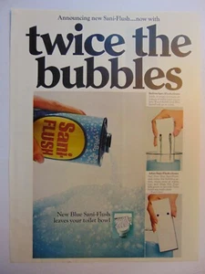 1967 SANI-FLUSH With Twice The Bubbles for cleaner Toilet vintage art print ad - Picture 1 of 1